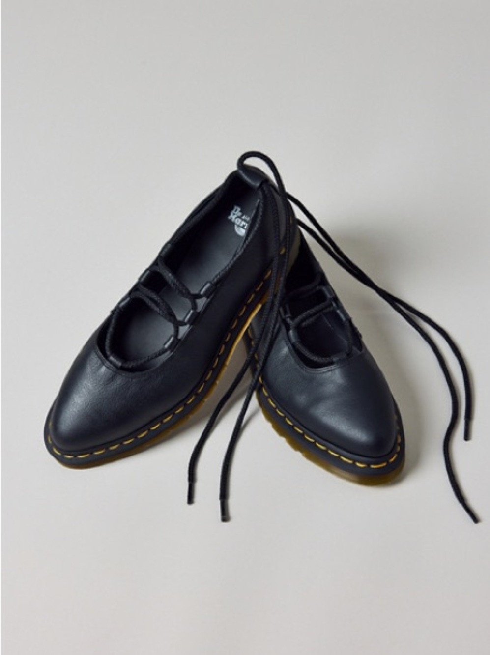 Dr. Marten Elphie Lace-Up Mary Jane Flats Black Size 9